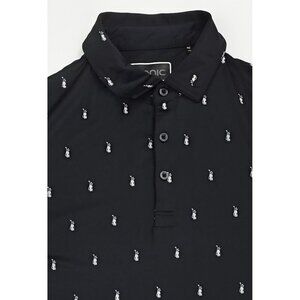 Etonic Size Small Men Black White Golf Club Bag Short Sleeve Logo Polyester Polo